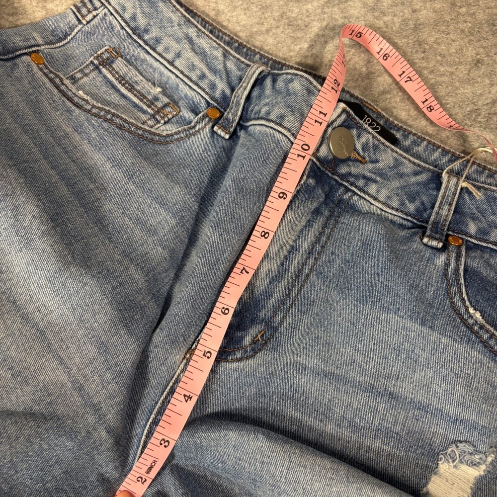 NWT 1822 Denim High Rise Wide Leg Distressed Jeans Medium Wash‎ Blue 10/30 - Picture 10 of 12